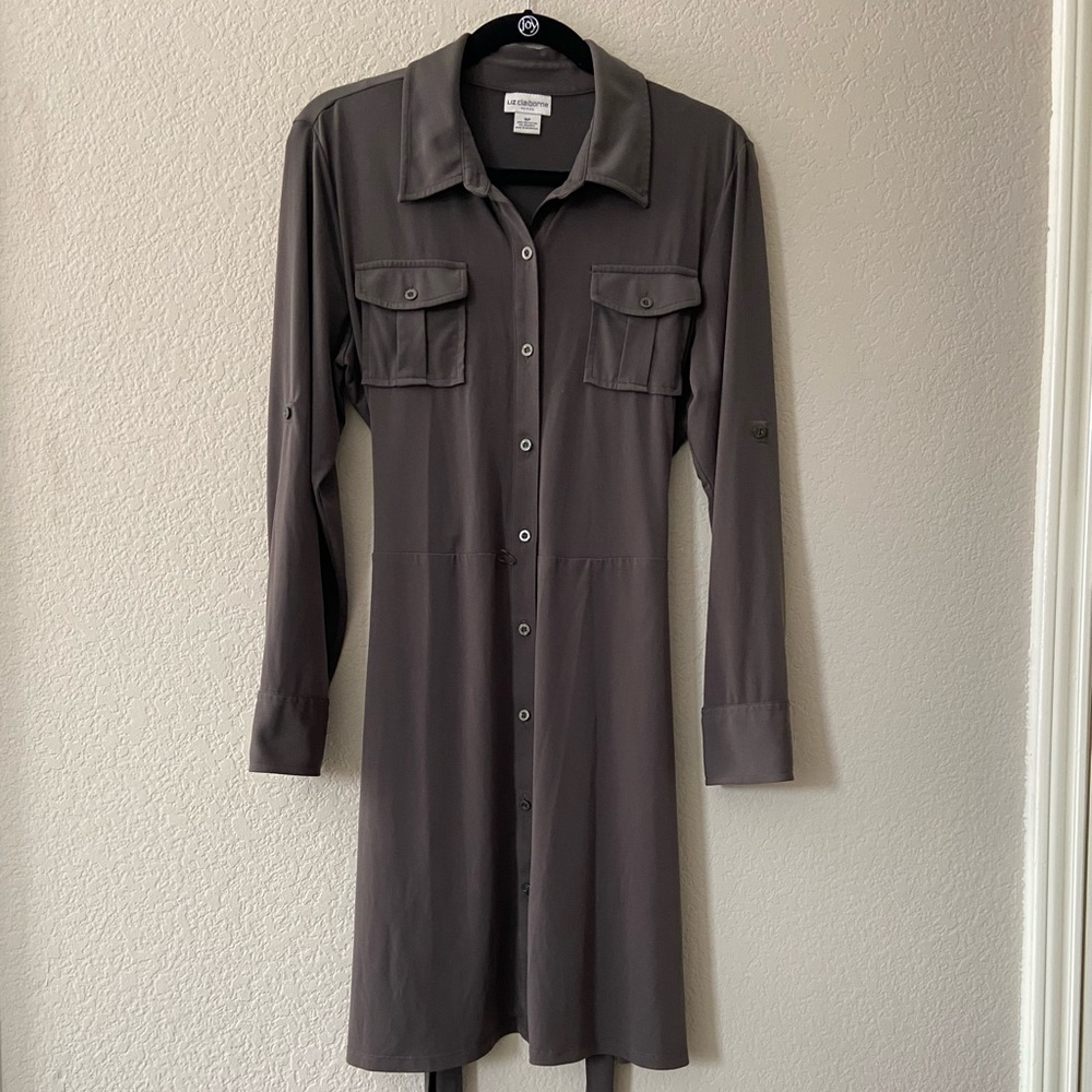 Liz Claiborne 16P Olive Green Long sleeve dress